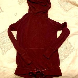Knitted maroon Lululemon hoodie
